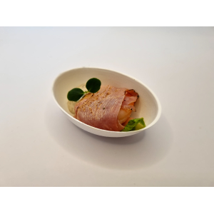 amuse mix: scampi met gedroogde ham